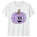 Purple Floral Pumpkin Womens T-Shirt Cute Halloween Gift For Her