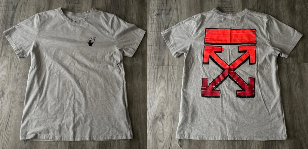 Off-White Grey Red Marker Arrow Tee Reprint Graphic Streetwear T-Shirt S-5XL