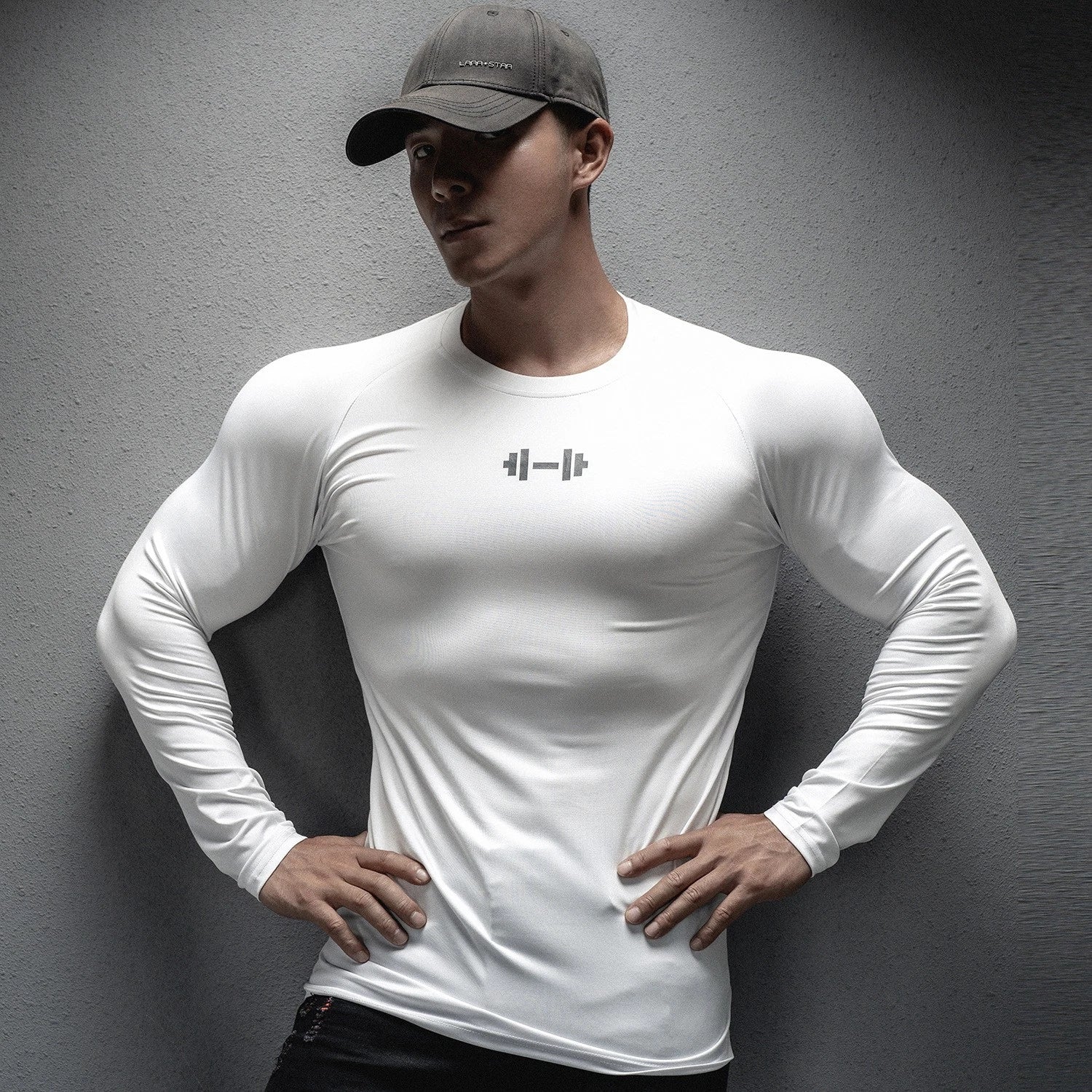 Mens T Shirt Slim Muscle Fit Stretch Tee Male Gym Crew Neck Short Sleeve