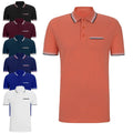 Men's Short Sleeve Tipping Pique Polo With Mock Pocket Dry Work T Shirt M - 2XL