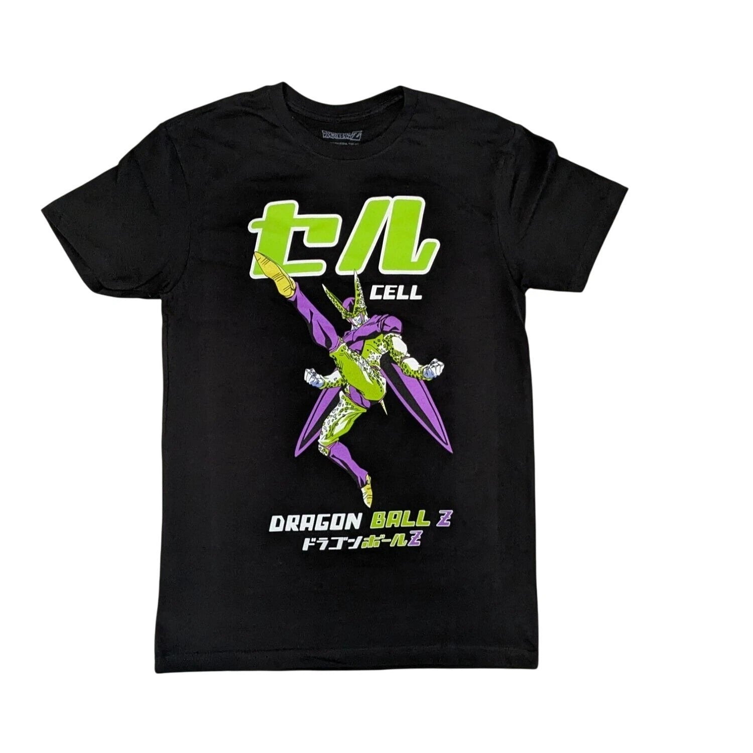 Dragon Ball Z Black Graphic T Shirt Cell Y2K Anime Streetwear Festival Small