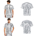 Men Tee Clubwear Dance Top Daily Wear T-shirt Nightclub Glitter Vacations Jazz