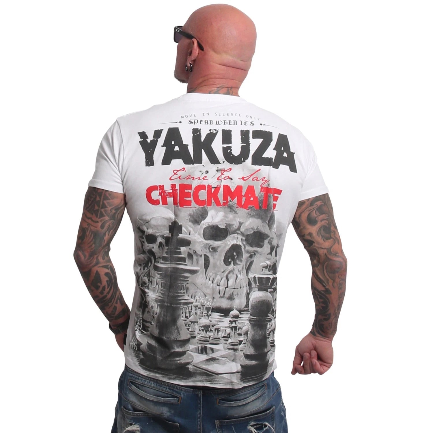 New Yakuza Men's Checkmate Regular T-Shirt - White