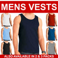 Mens Vests Top 100% Cotton Plain Tank Top Summer Training Gym Classic Vest S-5XL