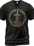 Vibrant Print, Comfortable Fit Men's Christian T-Shirt - Black Religious Tee wit