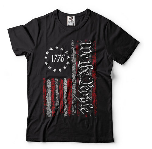 1776 We the people USA flag Constitution Tee Shirt Mens shirt USA flag Tee shirt