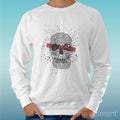Felpa Man Light Sweater White " Skull Art. Skull " Road To Happiness
