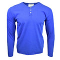 Henley Mens Shirt Long Sleeve Slim Fit Button Thermal Pullover ROYAL BLUE NEW