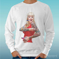 Felpa Man Light Sweater White " Sabina Kelley Tatuaggio " Road To Happiness