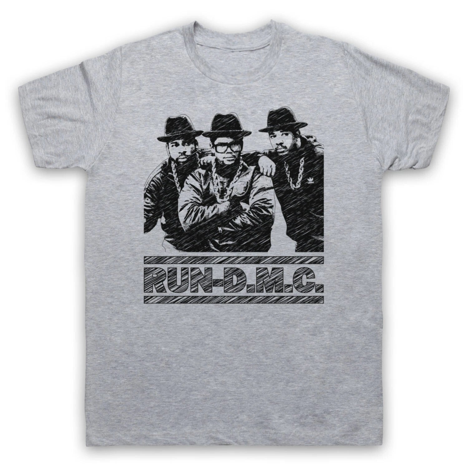 RUN DMC SKETCH UNOFFICIAL RUN-D.M.C. HIP HOP TRIO GROUP MENS & WOMENS T-SHIRT