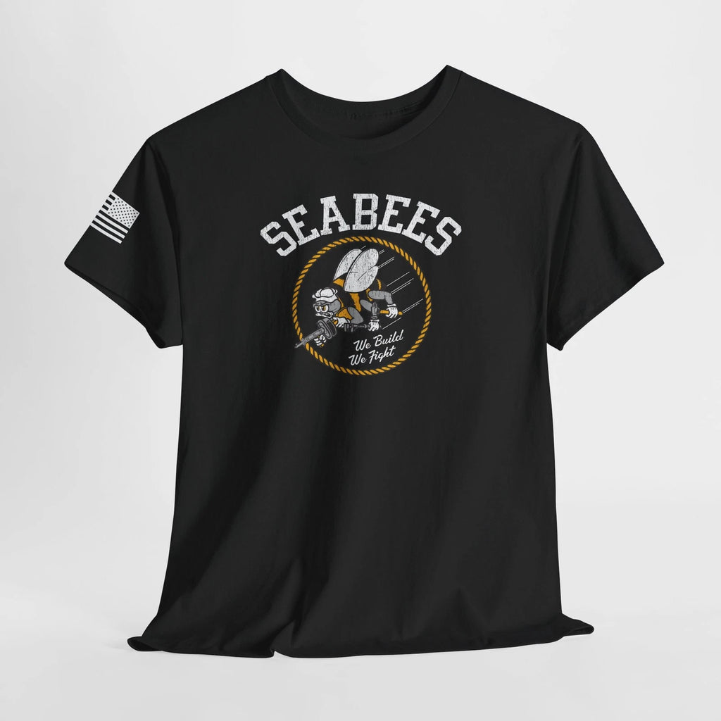 Seabees WWII Navy History Buff Patriotic USA Military T-Shirt | 5 Colors