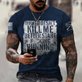 new Men's Printed T-Shirt Round Neck Short Sleeve Casual Sports Quick-Dry Top -