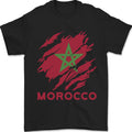 Morocco Ripped Flag Mens T-Shirt 100% Cotton