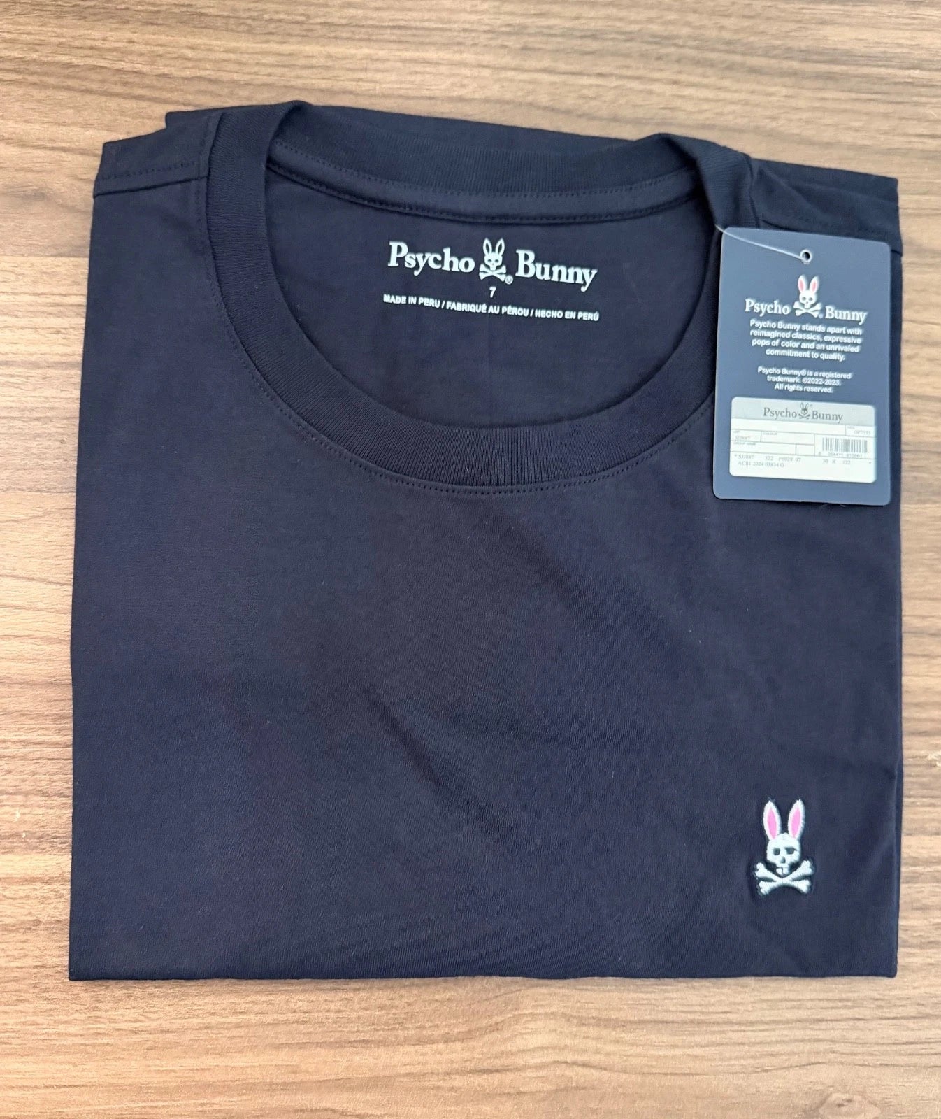 Psycho Bunny Men Crew Neck Navy Blue T Shirt