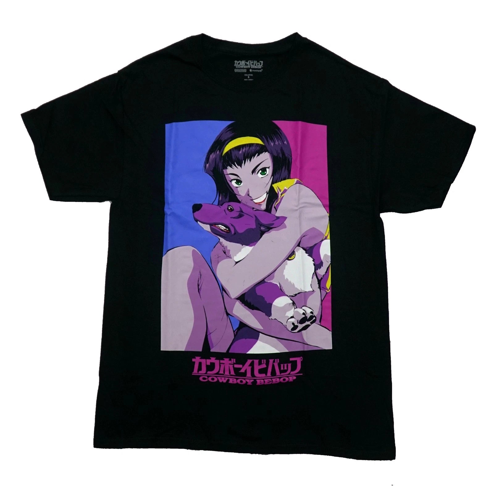 Cowboy Bebop New Adult T-Shirt -  Faye Valentine Hugging Ein All Purple
