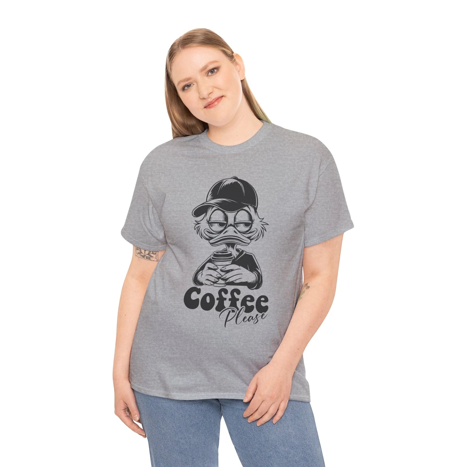 Sarcastic Coffee Please Duck T-Shirt - Holiday Ducky Tee for Winter & Festivitie
