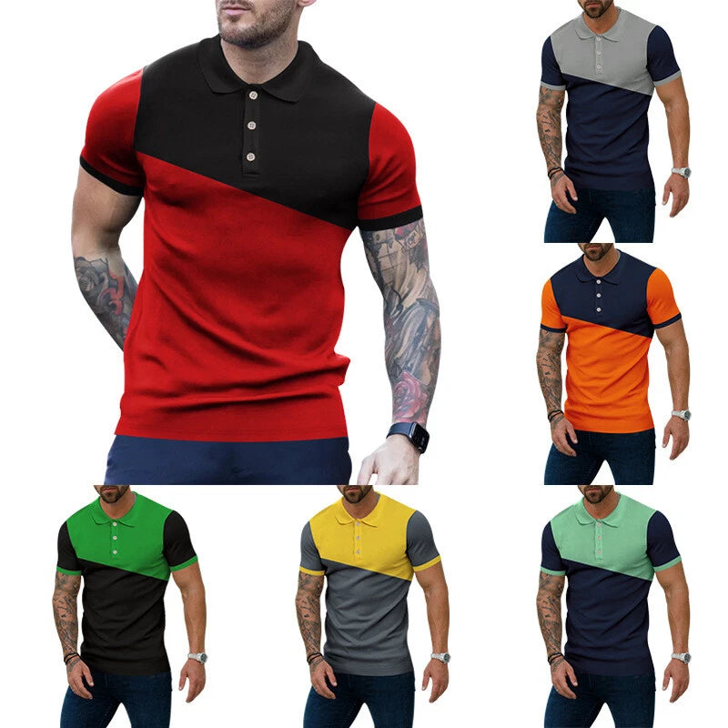 Mens Short Sleeve Tee Shirt Slim Fit Work Casual Tops Blouse Pullover T-S
