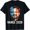 Vance 2028 President 48 US Flag Republican J.D. Vance Retro T-Shirt