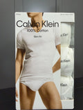 NWT Calvin Klein 3-Pack Slim Fit V-Neck T-Shirts White Men's M 100% Cotton