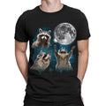 Three Raccoons Moon Animal Lovers Retro Vintage Mens Womens T-Shirts Top #TA-06