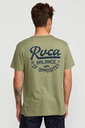 RVCA Men’s Script Sealed T-Shirt Short Sleeves Slim Fit In Ranger Green Size L