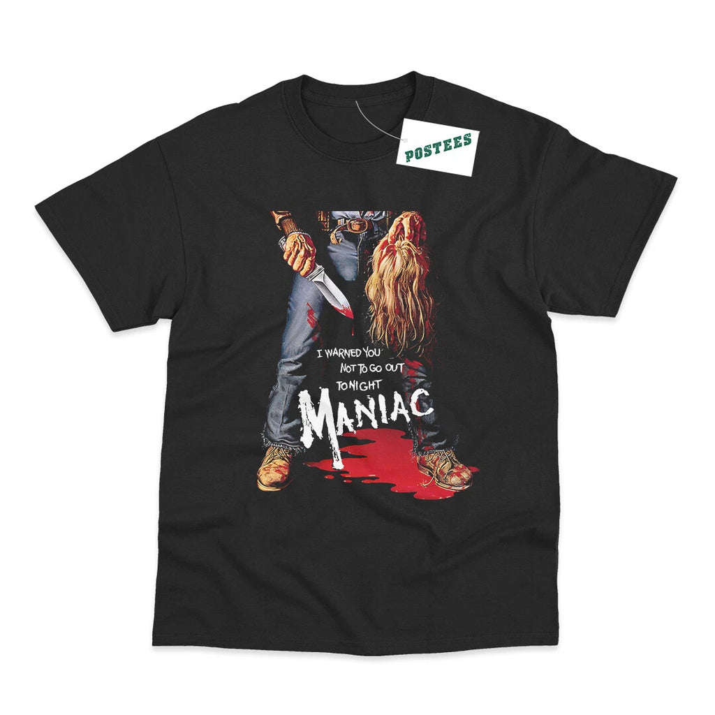 Retro Movie Poster Inspired By Maniac DTG Printed T-Shirt