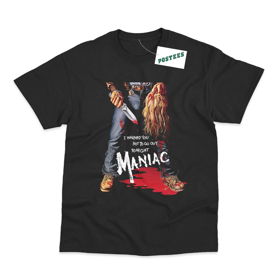 Retro Movie Poster Inspired By Maniac DTG Printed T-Shirt
