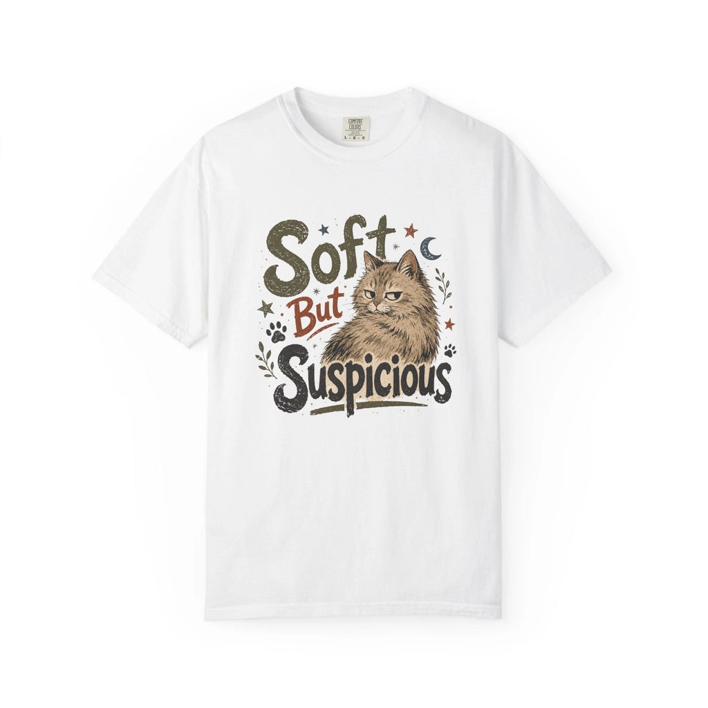 Soft But Suspicious Cat T-Shirt | Cute Retro Cat Graphic