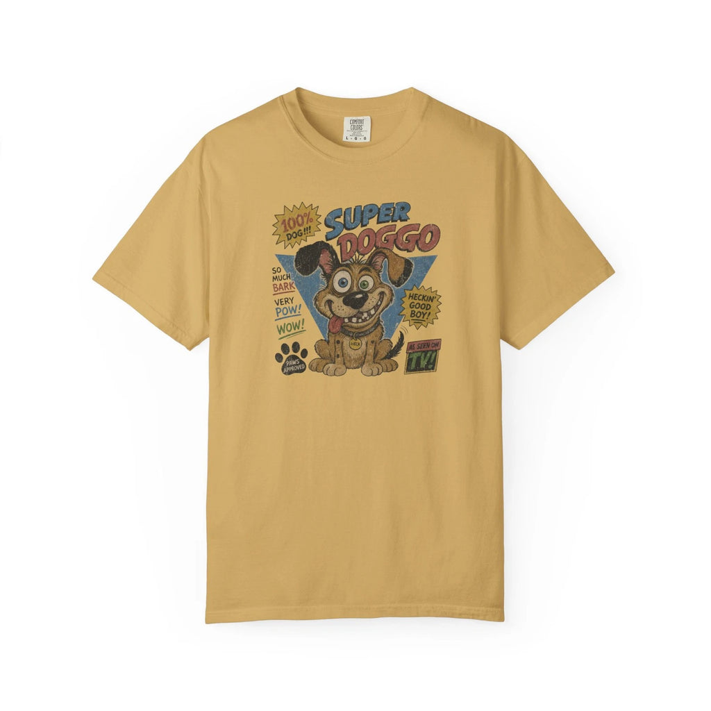 Super Doggo Comic Art T-Shirt, Retro Puppy Graphic Tee,Custom Funny Shirt,Cotton