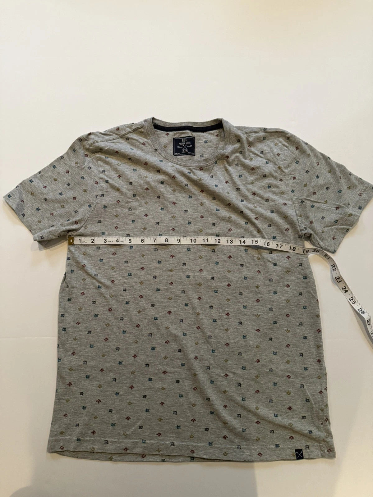 MBX Men’s Short Sleeve Shirt Size M Gray Geometric Cotton Blend