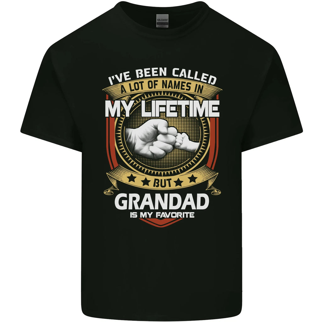 Grandad Is My Favourite Funny Fathers Day Mens Cotton T-Shirt Tee Top