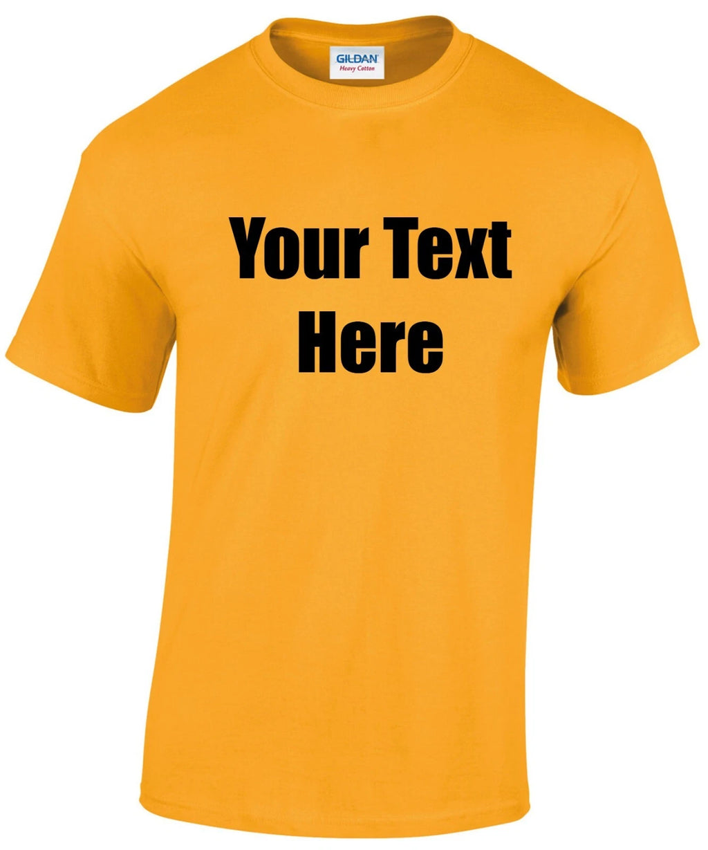 Personalised Printed Gildan Heavy Cotton T-shirt your text any logo Custom Tee