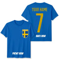 Personalised Sweden Football Unisex Kids T-Shirt Name Number Tee #WC