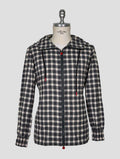 NEW KITON WHITE GRAY COTTON SHIRT UMBI EU 52 - US 42 - L KME68
