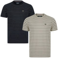 Men's Cotton Pique T-Shirt Striped Crew Neck Short Sleeve Summer Casual Tee Top