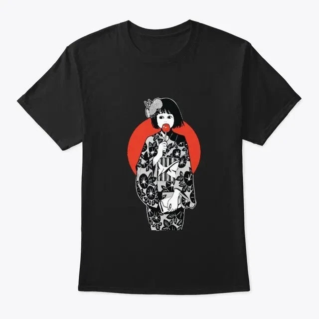 Japan Kawaii: Adorable Kimono Girl with Treat  Size L  Free Shipping