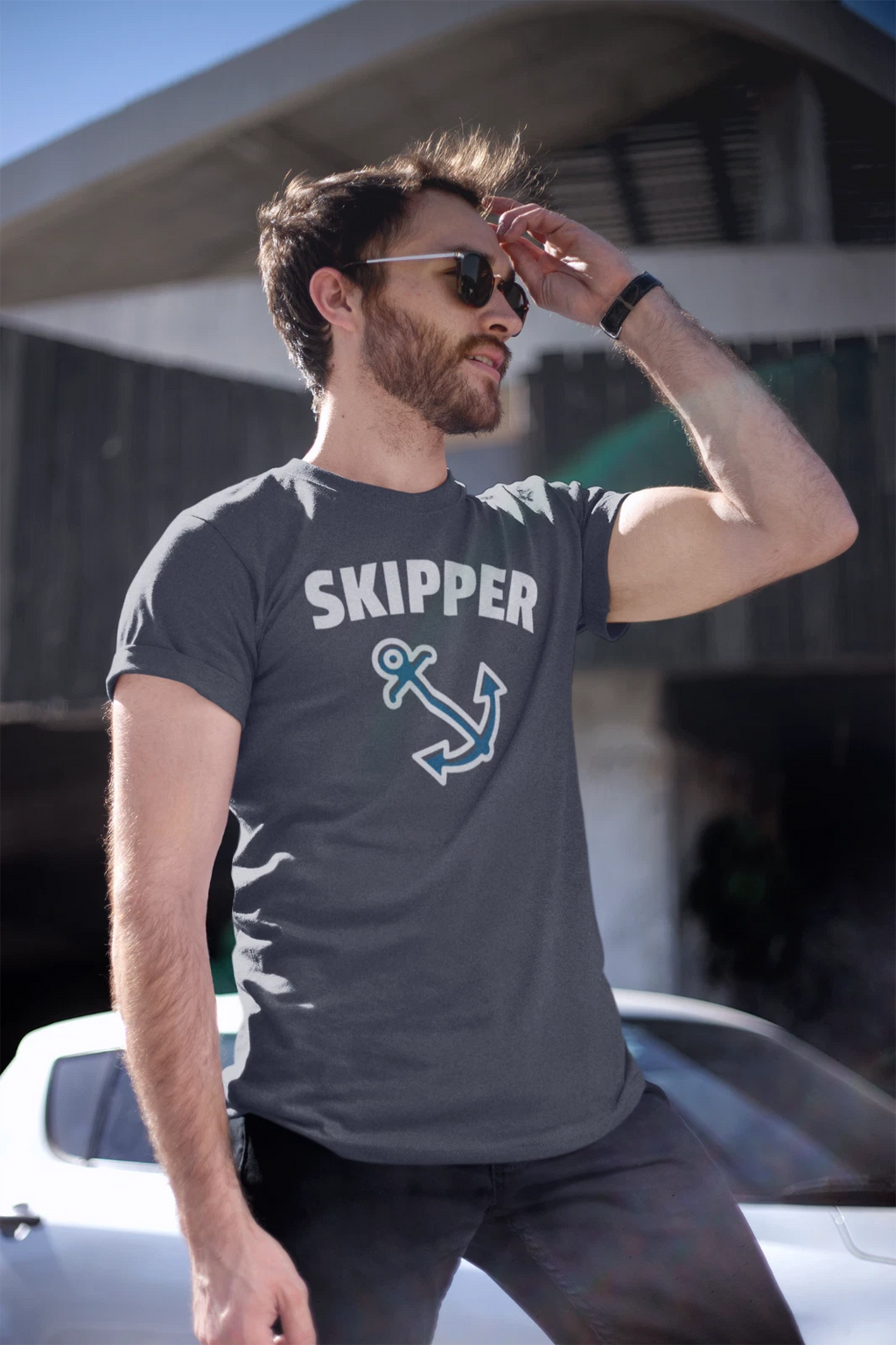 Skipper Anchor T Shirt - Sailor T Shirt - Sailing, Boating, Yachting, XS to 5XL