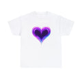 Unisex Adult T Shirt Vibrant Purple Neon Glow Heart Shape Streetwear Designer