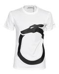 NWT TRUSSARDI Milano T-SHIRT crewneck cotton white black  luxury Italy XL