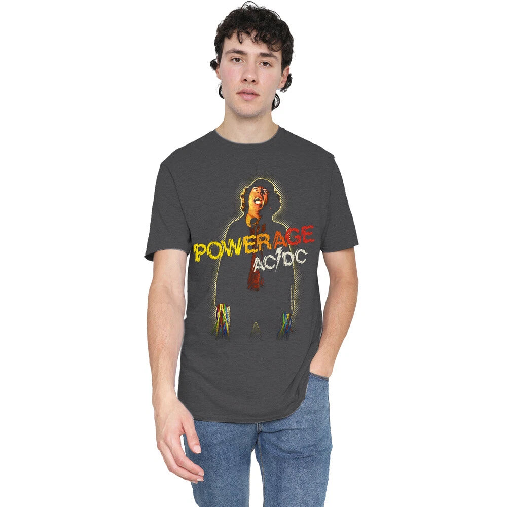 AC/DC Powerage T-Shirt S-2XL, Charcoal