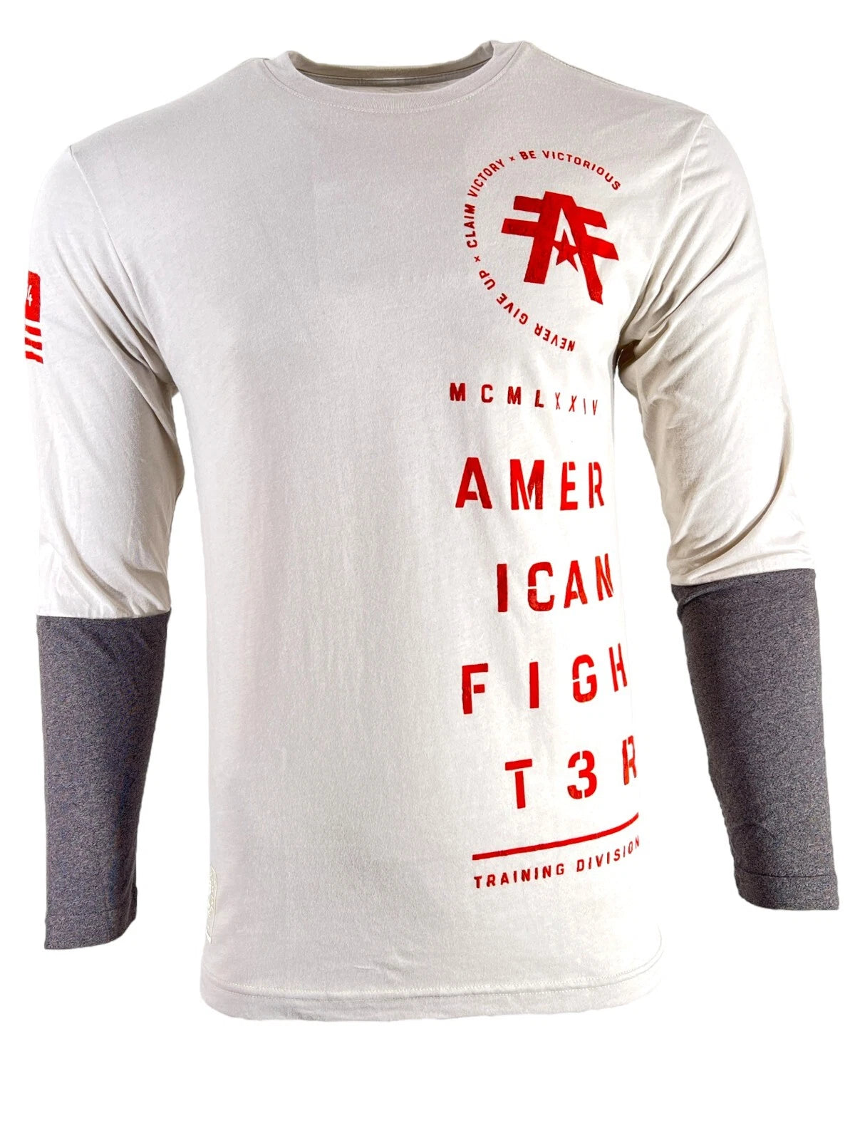 American Fighter Mens' T-Shirt DOUBLE STACKED Premium Grey S-3XL