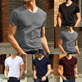 Japan Short Sleeve Men's Tee Stylish V neck Ice Silk T shirt without Tracks