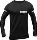 Men's Long Sleeve Security T-Shirt (Black & White, Chest, Back & Both Sleeve...