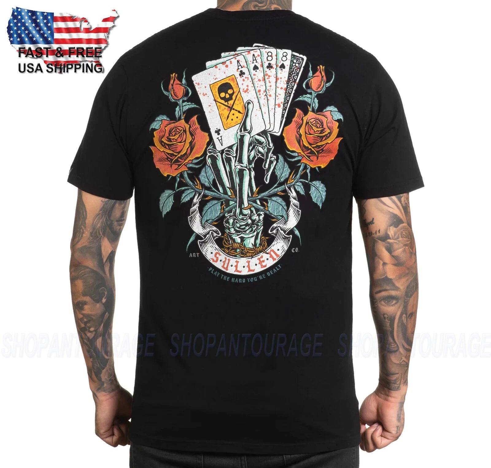 Sullen Art Collective Aces & Eights Premium SCM6471 T-Shirt For Men