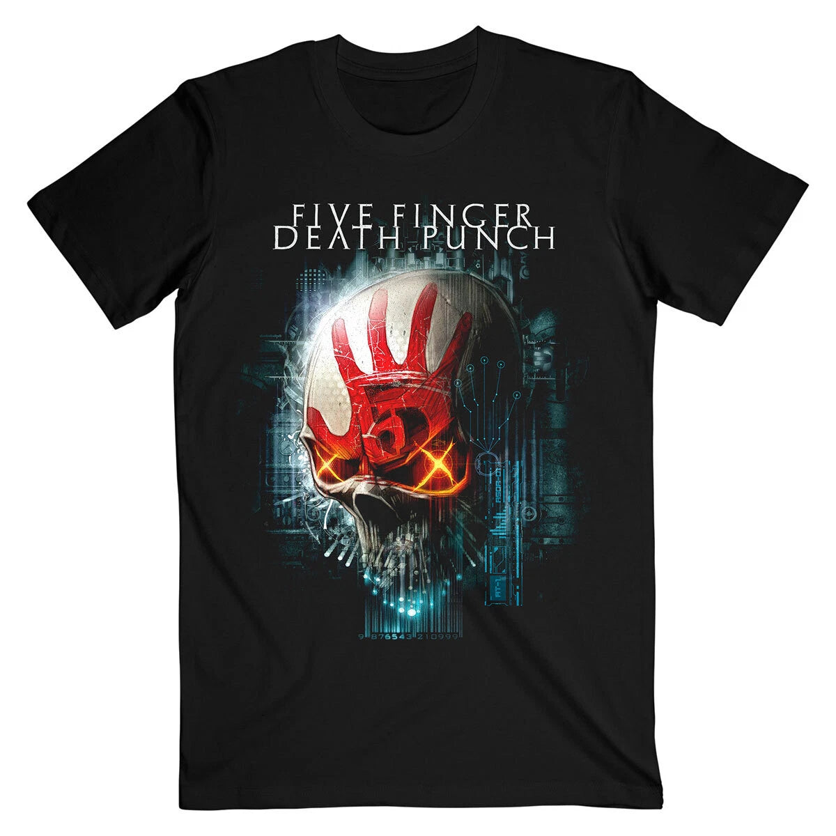 Five Finger Death Punch T-Shirt FFDP Interface Skull Band Official New Black
