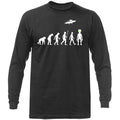 Human Evolution UFO Alien Funny Joke Humor Humorous Long Sleeve T-Shirt