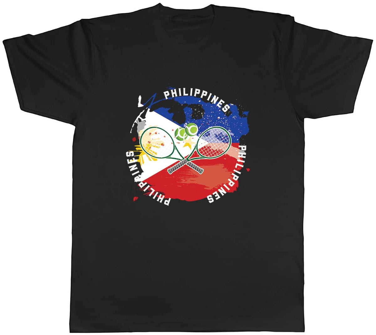 Tennis Sports With Philippines Flag Mens Unisex T-Shirt Tee Gift