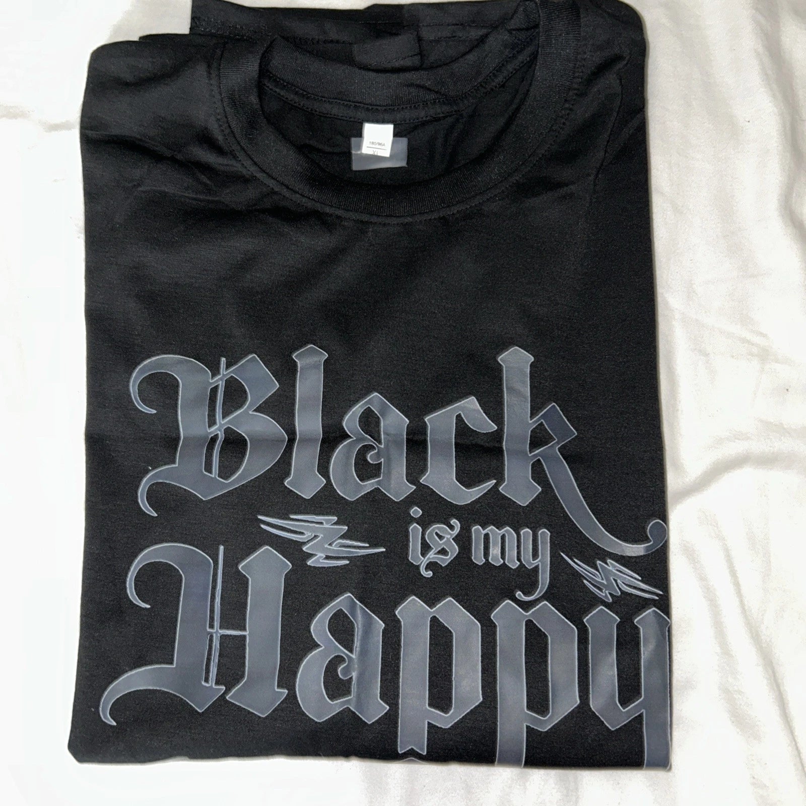 Black Is My Happy Color Shirt Funny Novelty Gift Men/Ladies T-Shirt Black Tee XL