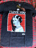 * Star Wars Princess Leia Carrie Fisher I Love You T-shirt Plus Size Official  *