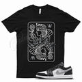 Black QUEEN T Shirt for Air J1 1 Low Black White Particle Grey